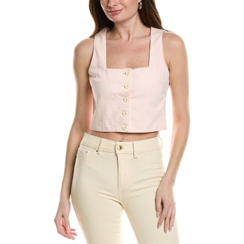 Dl1961 Womens Lizzie Linen-Blend Top, Pink